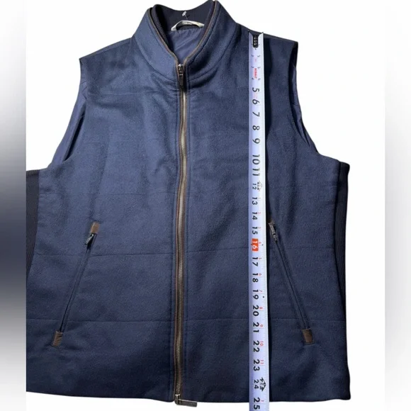 Maurizio Baldassari 100% Cashmere Vest w/ Knit Sides Size 56 (XXL/2xL US) blue - Picture 9 of 16